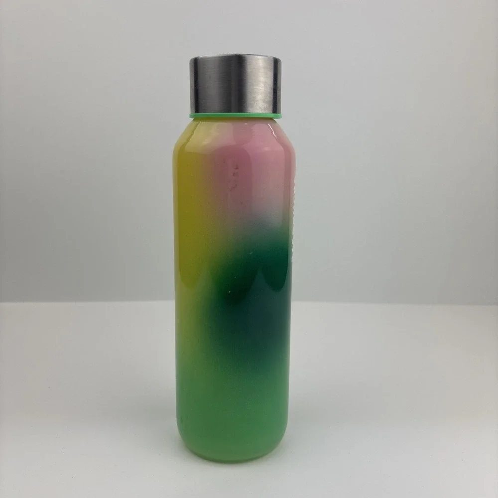 Starbucks Spring 2023 Pink Green Yellow‎ Multicolor Glass 20 oz Water Bottle